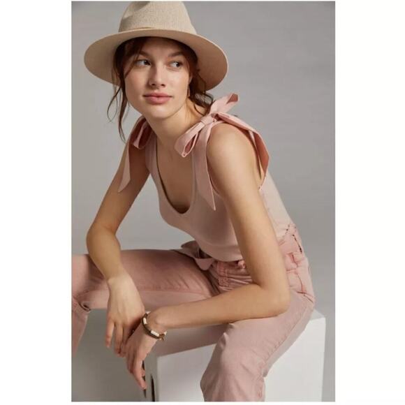 Joe's Jeans The Brinkley Jeans High Rise Paperbag Belted Hush Pink NWT Size 29 - Picture 3 of 9